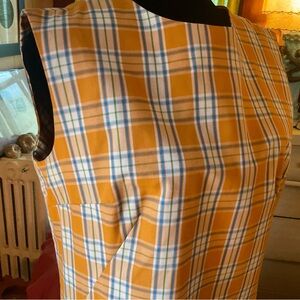 Vintage handmade orange blue and green jumper
